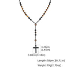 PENDRA Cross Tiger Rosary Necklace