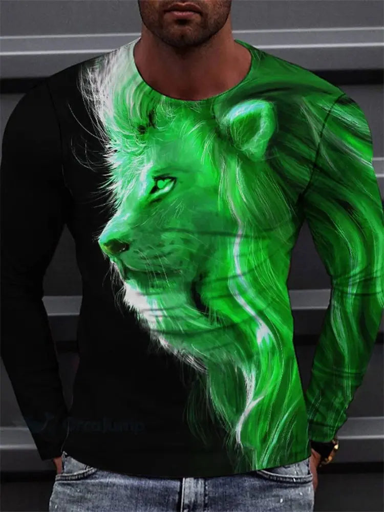 PENDRA Long Sleeve Tiger Print T-Shirt