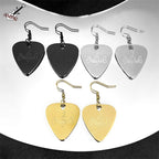 Hip Hop Guitar Pick Musical Drop Earrings for Women Stainless Steel Gold Silver Color Rock Music Earring Jewelry