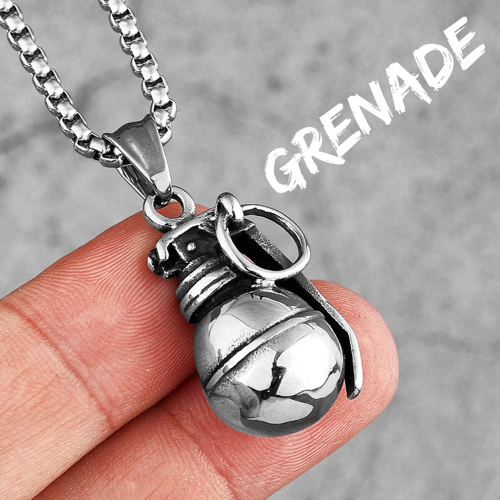 PENDRA Grenade Steel Necklace