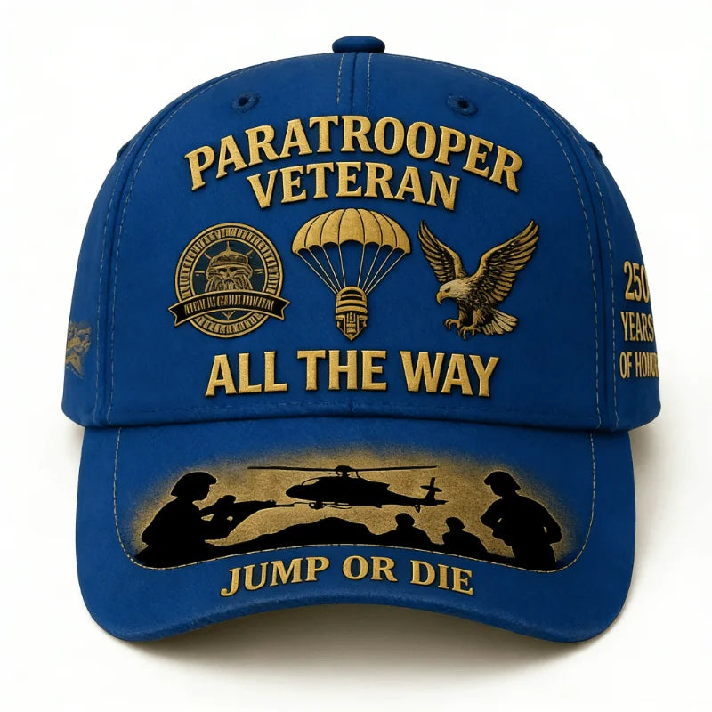 3D Printed Paratrooper Veteran Military Cap - Non- Suitable for Veterans, Collectors & Forces, Outdoor Wear, Historical Reenactm