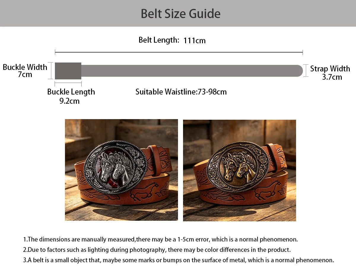 Western Cowboy Designer PU Leather Belt for Men and Women Waist Strap Horse Decoration Floral Engraved for Jeans Trousers