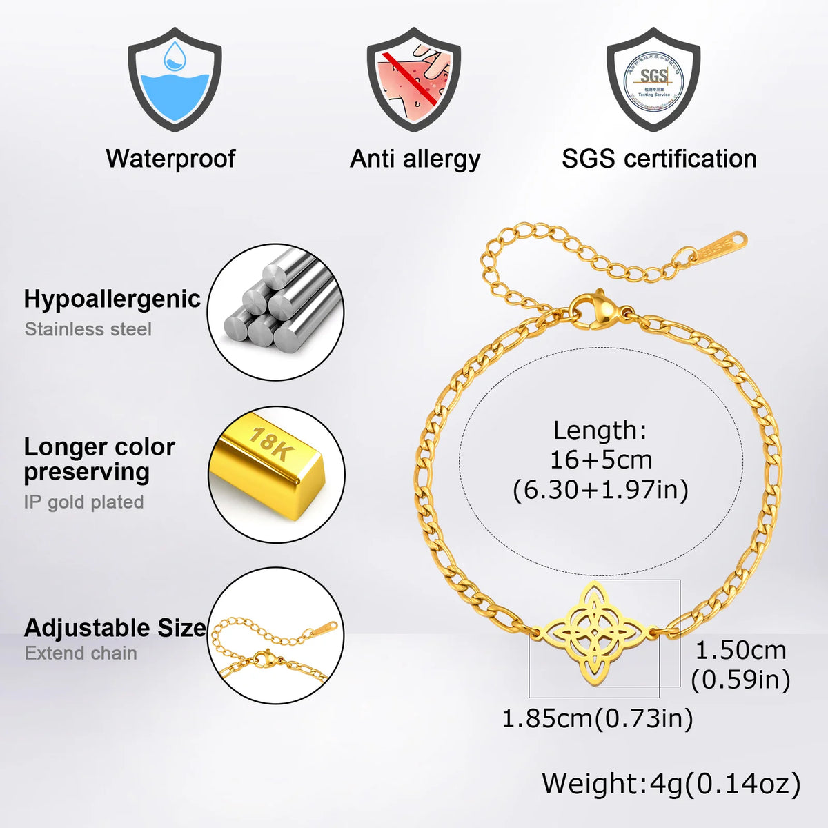 Simple Celtic Knot Chain Bracelet for Men,Silver Gold Color Stainless Steel Wristband, Vintage Nordic Punk Jewelry Gift