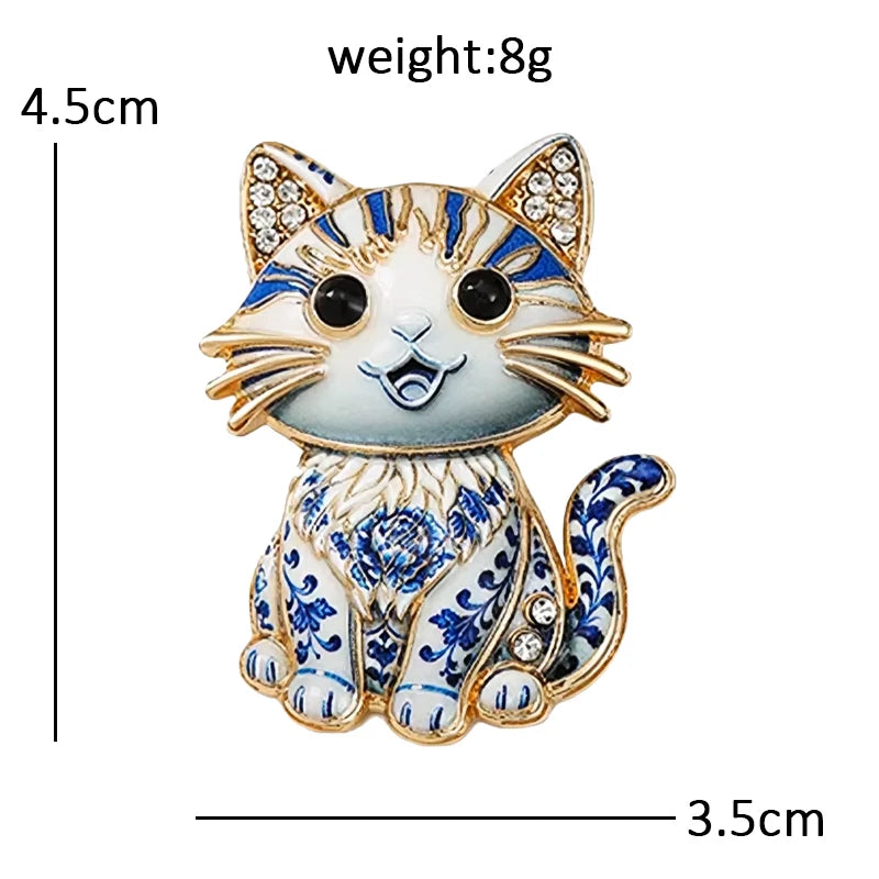 PENDRA Porcelain Animal Collection Brooch