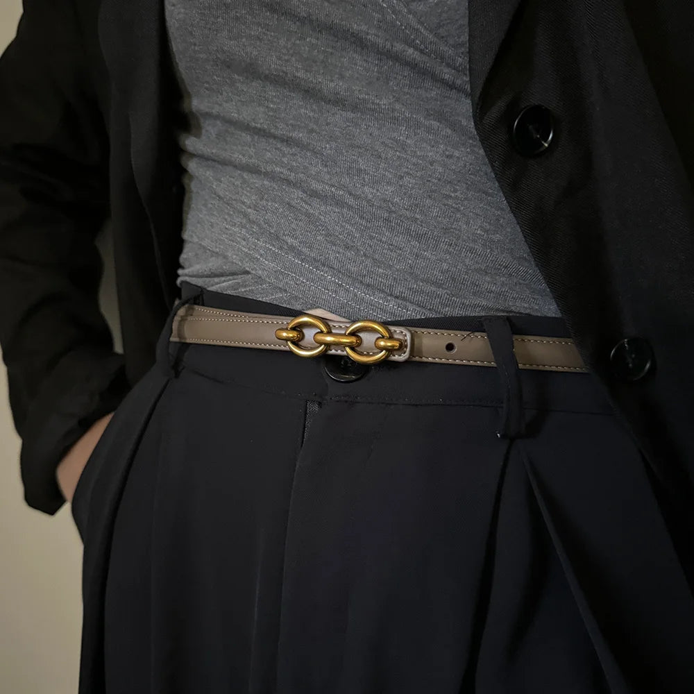 PENDRA Fayeyne Genuine Leather Elegant Slim Belt