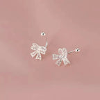 PENDRA Laceheart 925 Sterling Silver Bow Stud Earrings