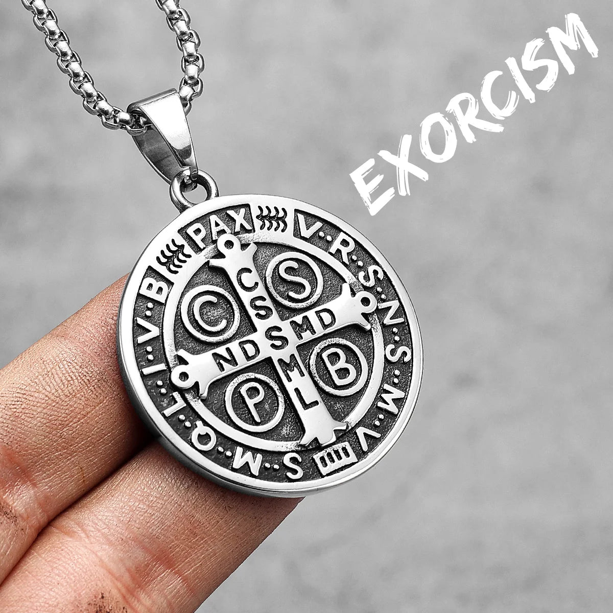 PENDRA Saint Benedict Exorcism Steel Necklace