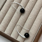PENDRA Black Agate Sterling Silver Earrings