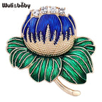 PENDRA Lotuselle Enamel Lotus Flower Brooch