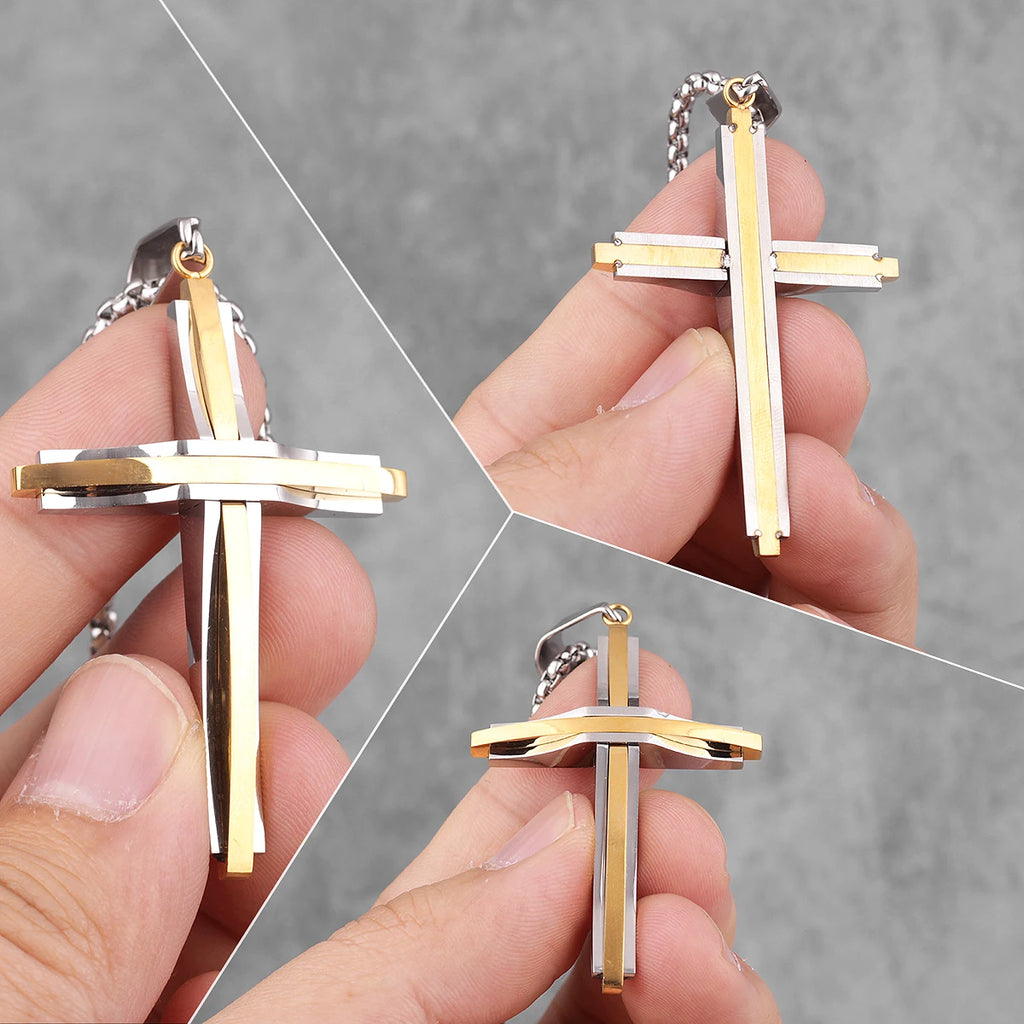 PENDRA Cross Boyfriend Steel Necklace