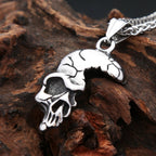 PENDRA Skullmask Punk Vintage Half-Face Skull Pendant Necklace