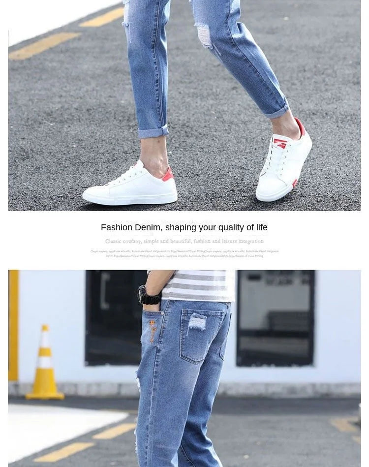 PENDRA Korean Solid Slim Jeans