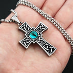 PENDRA Vikingeye Blue Eye Cross Pendant