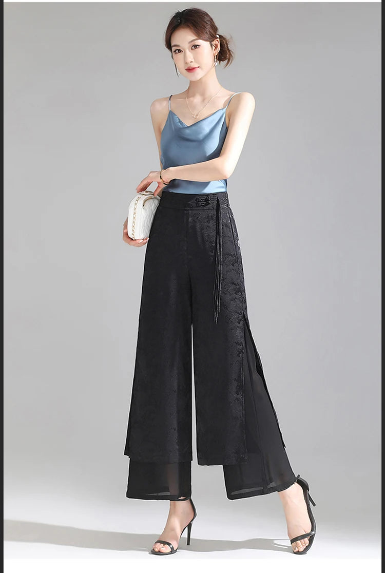PENDRA Chiffon Wide Trousers Pants