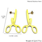 PENDRA Retro Scissor Punk Stud Earrings