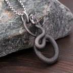 PENDRA Serpenta Vintage Stainless Steel Snake Pendant