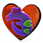 PENDRA Charming Movable Cat Heart Brooch