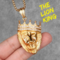 Luxury Lion King Animal Mens Long Necklaces Pendants Chain HipHop for Boy Male Stainless Steel Jewelry Creativity Gift Wholesale
