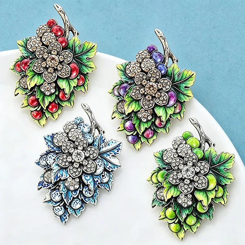 PENDRA Berryelle Vintage Berry Flower Brooch