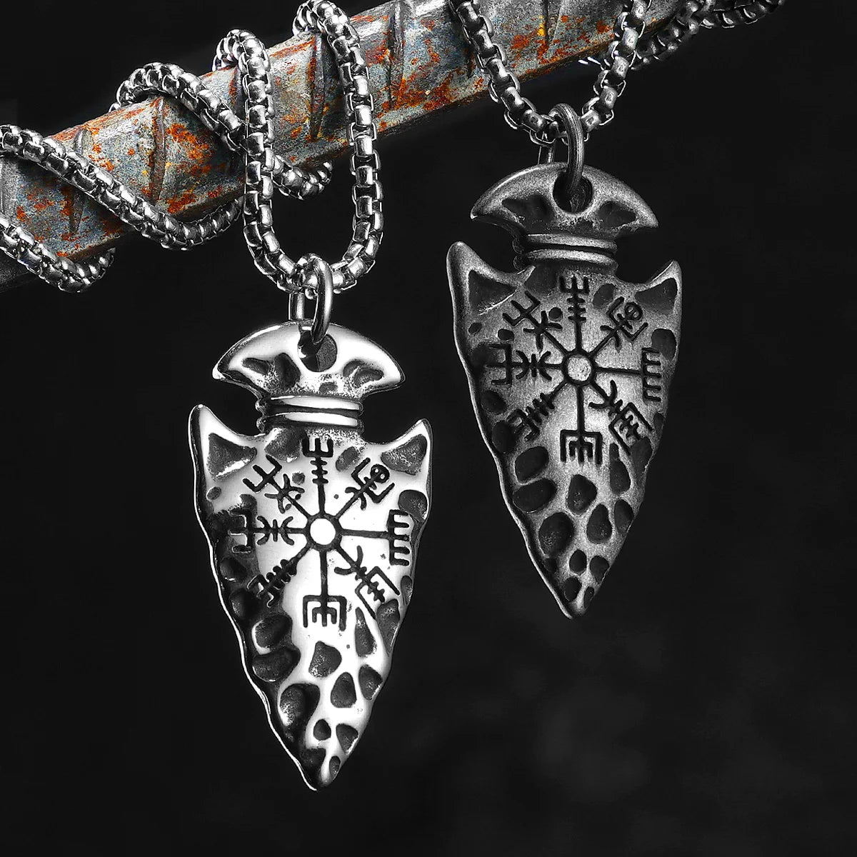PENDRA Spear Compass Steel Necklace