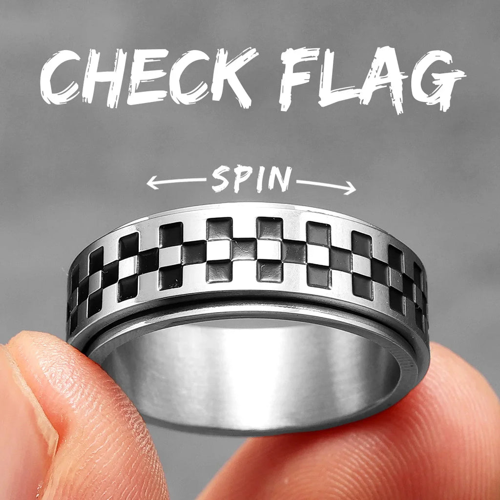 PENDRA Racing Checkerboard Spinner Steel Ring