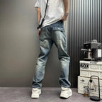 Blue Jeans Loose Casual 2026 Spring Summer Washed Blue Denim Men's Pants Washed Trousers Streetwear Clothing Baggy Man Jeans