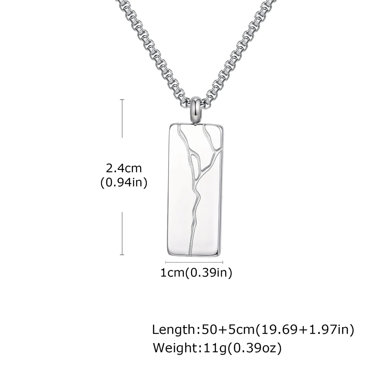 PENDRA Square Crack Pendant Necklace