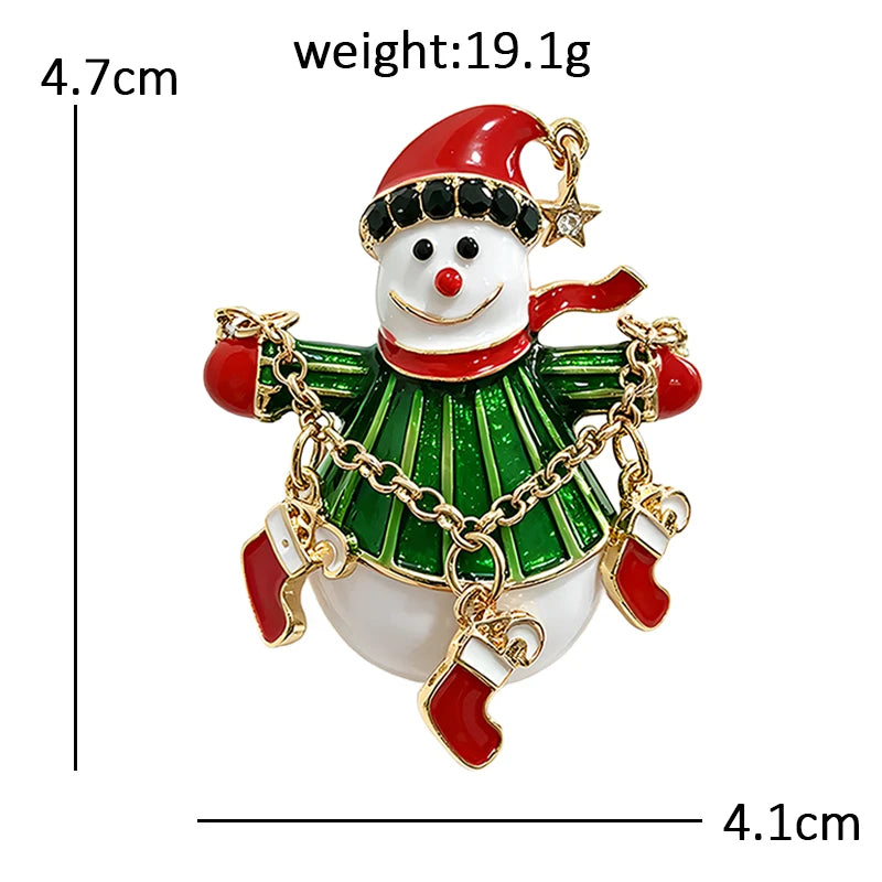 PENDRA Adorable Snowman Brooch