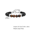Men's Beaded Bracelet,Tiger Eye Stone Black Beaded Bracelets,Casual Jewelry Gift for Him Boys