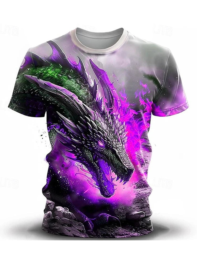 PENDRA Urban Short-Sleeve Dragon Print T-Shirt
