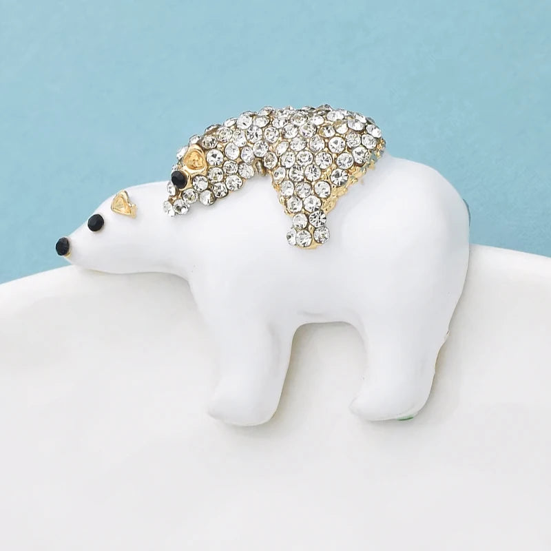 PENDRA Tender Bears Enamel Animal Brooch