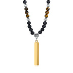 TIBETAN BUDDHIST PHURBA KILAYA THE MAGIC KNIFE WITH TIGER’S EYE LAVA STONE NECKLACE FOR MEN JEWELRY
