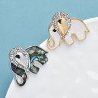 PENDRA Cute Abalone Acrylic Elephant Brooch