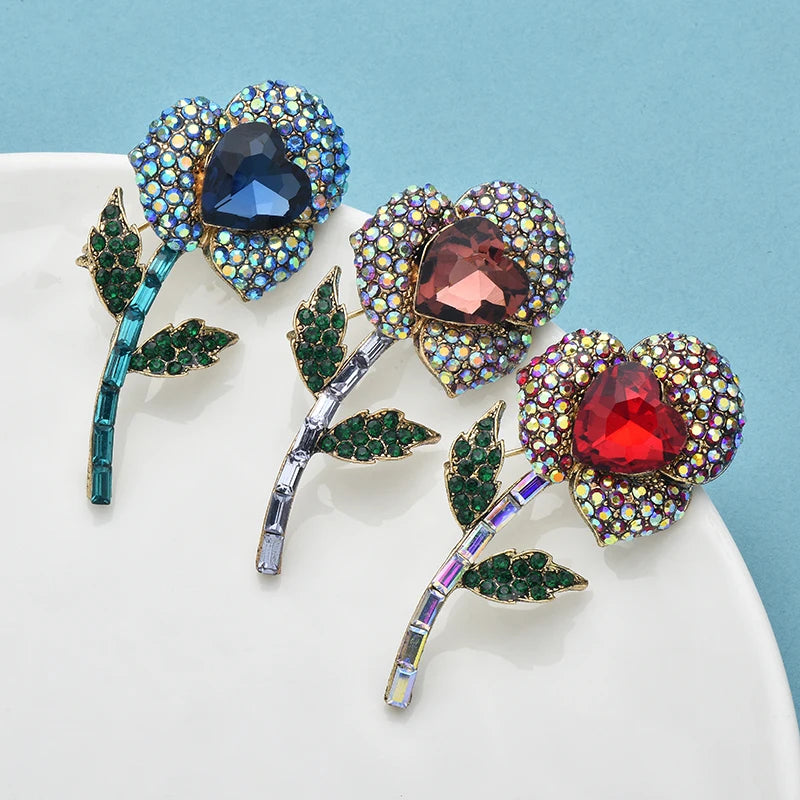 PENDRA Florielle24 Rhinestone Brooch