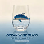 High definition sticker marine life red wine glass, lead-free transparent glass, beer cocktail home decoration water cup