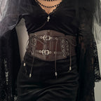 PENDRA Velayne Leather Black Chain Punk Corset Belt