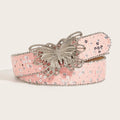 PENDRA Rheais Leather Pink Butterfly Gothic Belt