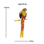 PENDRA Beautiful Parrot Bird Rhinestone Brooch
