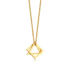 Popular Men Necklace,Interlocking Square Triangle Stainless Steel Pendant Necklaces,Trendy Geometric Detachable Pendant Gifts
