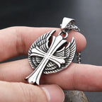 PENDRA Angelcross Memorial Cross with Angel Wings Pendant