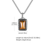 PENDRA Tiger Square Stone Pendant Necklace