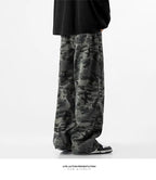 Camouflage Tooling Jeans Autumn New High Street Retro Loose Straight Wide Leg Baggy Trousers Cargo Pants Men Low Rise Jeans