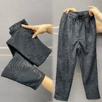 Lace hollowed out cropped pants women summer 2024 thin slim small foot Harlan pants loose and high waist versatile casual pants