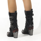 PENDRA Zipper Polish Flame Boots
