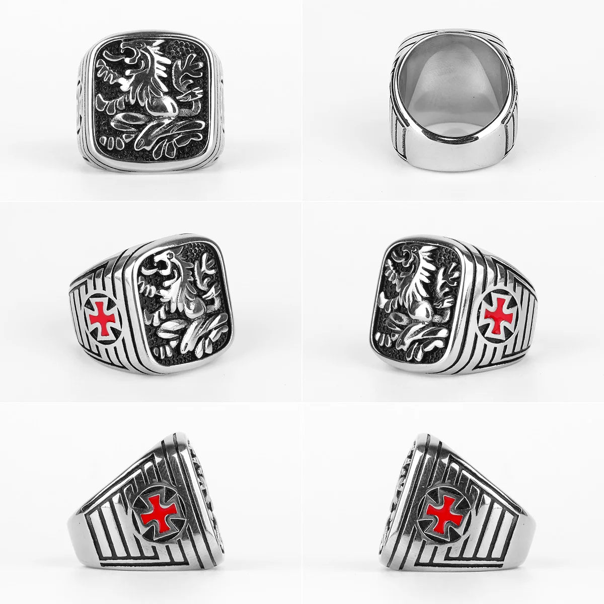 PENDRA Royal Lion Religious Steel Ring