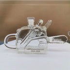 Novelty Glass Chainsaw Decanter for Whiskey Bourbon Spirits Decorative Liquor Bottle with Stopper
