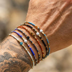 1/2/3pcs Boho Beaded Bracelets for Men,Handmade Mini Gold Color Stainless Steel Beads Glass Seeds Wristband,Summer Jewelry