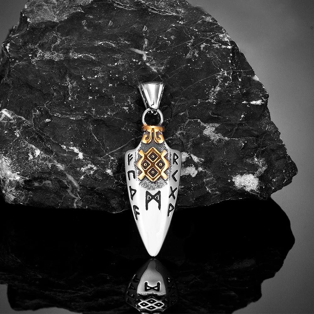 PENDRA Rune Gold Steel Necklace