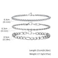 3pcs Silver Color Men's Bracelet,Waterproof Stainless Steel Wheat Chain Bracelet,Simple Casual Jewelry Gift