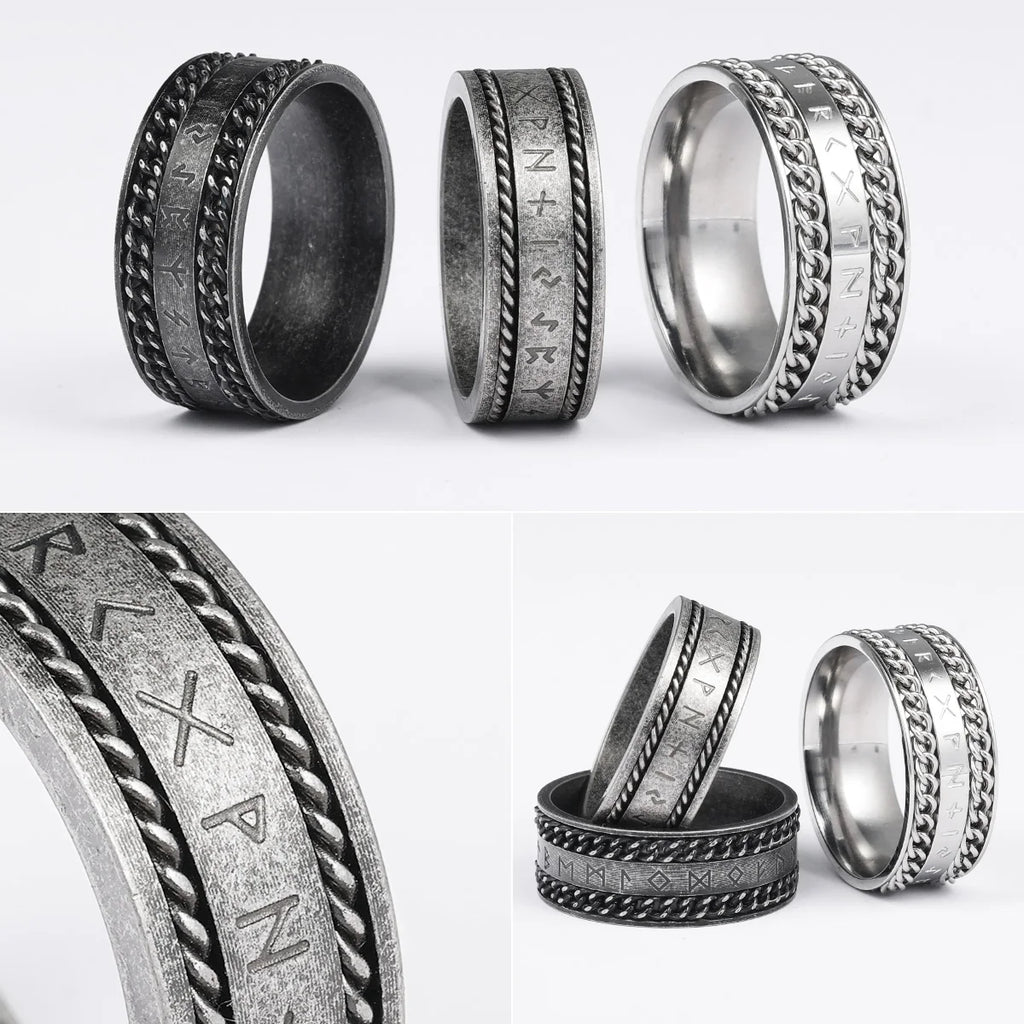 PENDRA Runes Nordic Boyfriend Steel Ring
